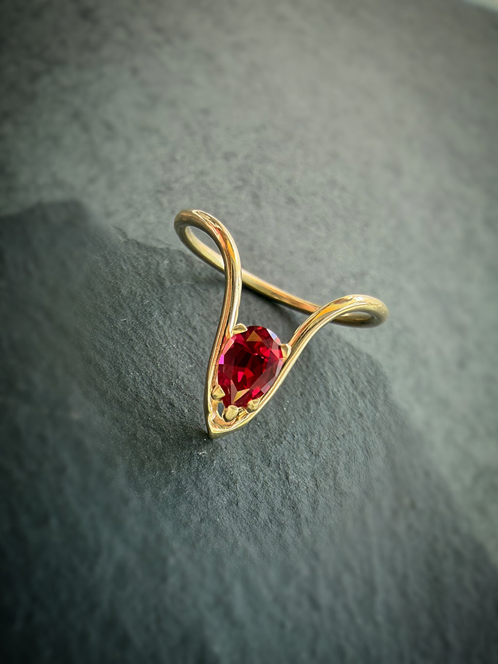 Custom Order for Aubrey - Gold and Garnet Ring