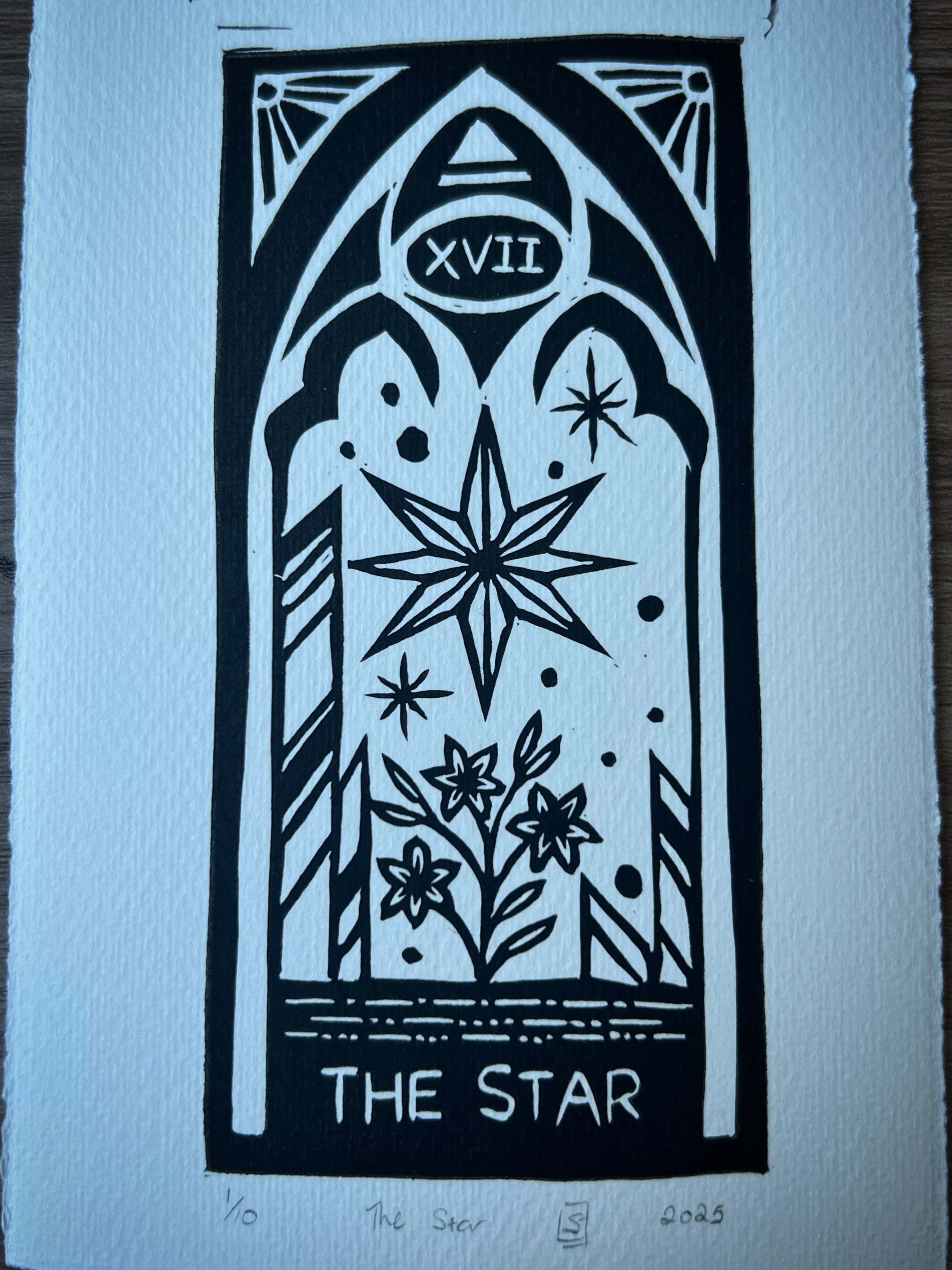 Celestial Tarot Lino Cut Print