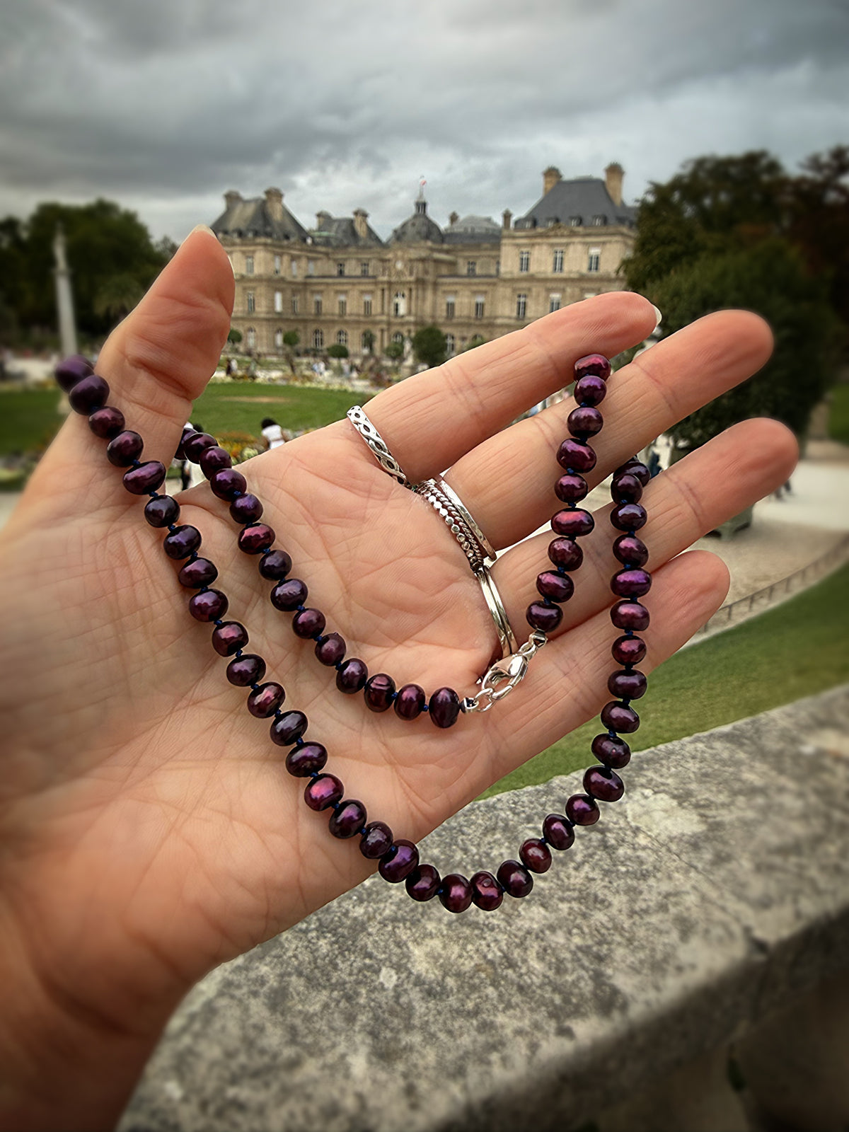 Red Wine Pearl Necklace