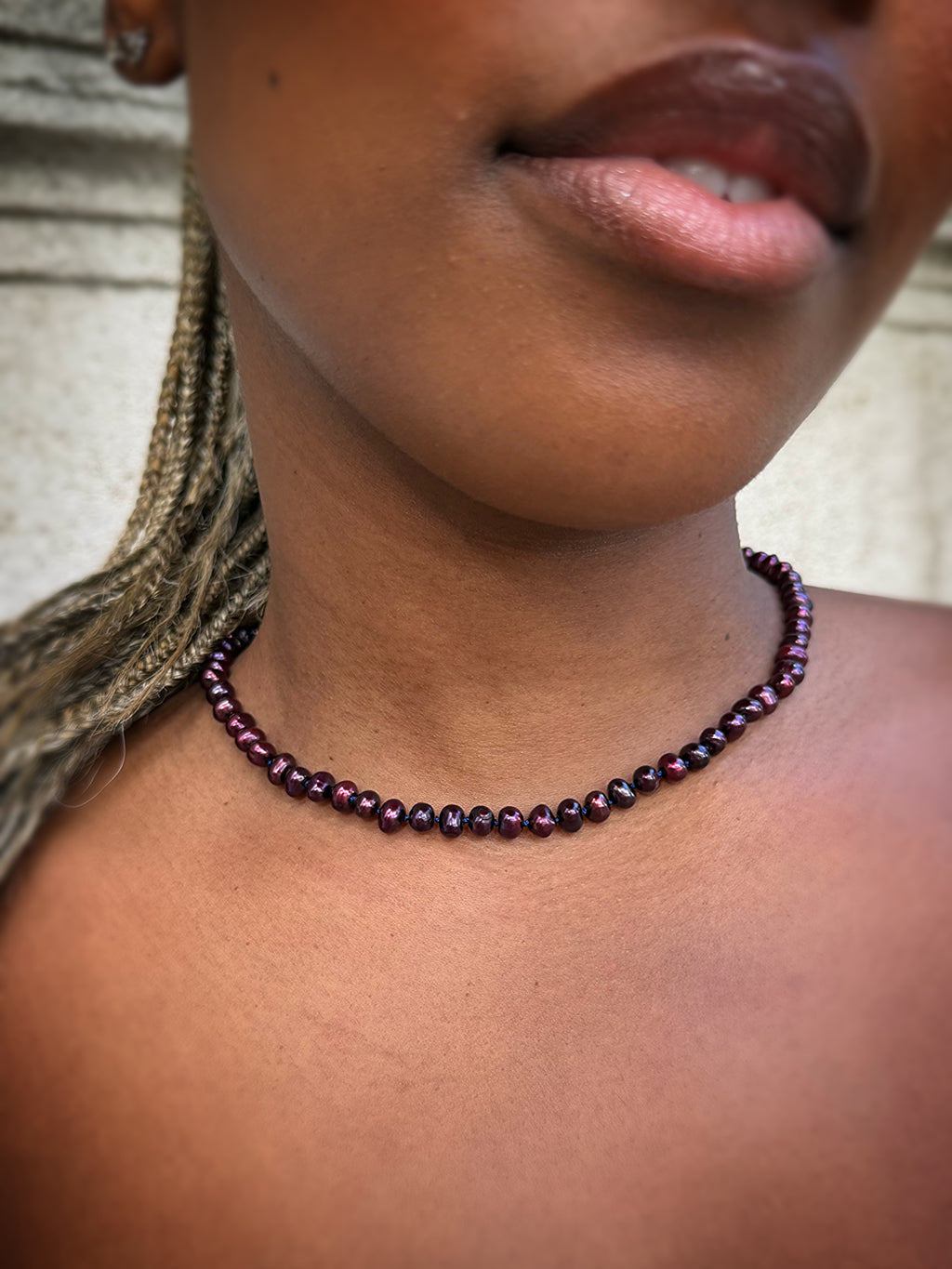 Red Wine Pearl Necklace