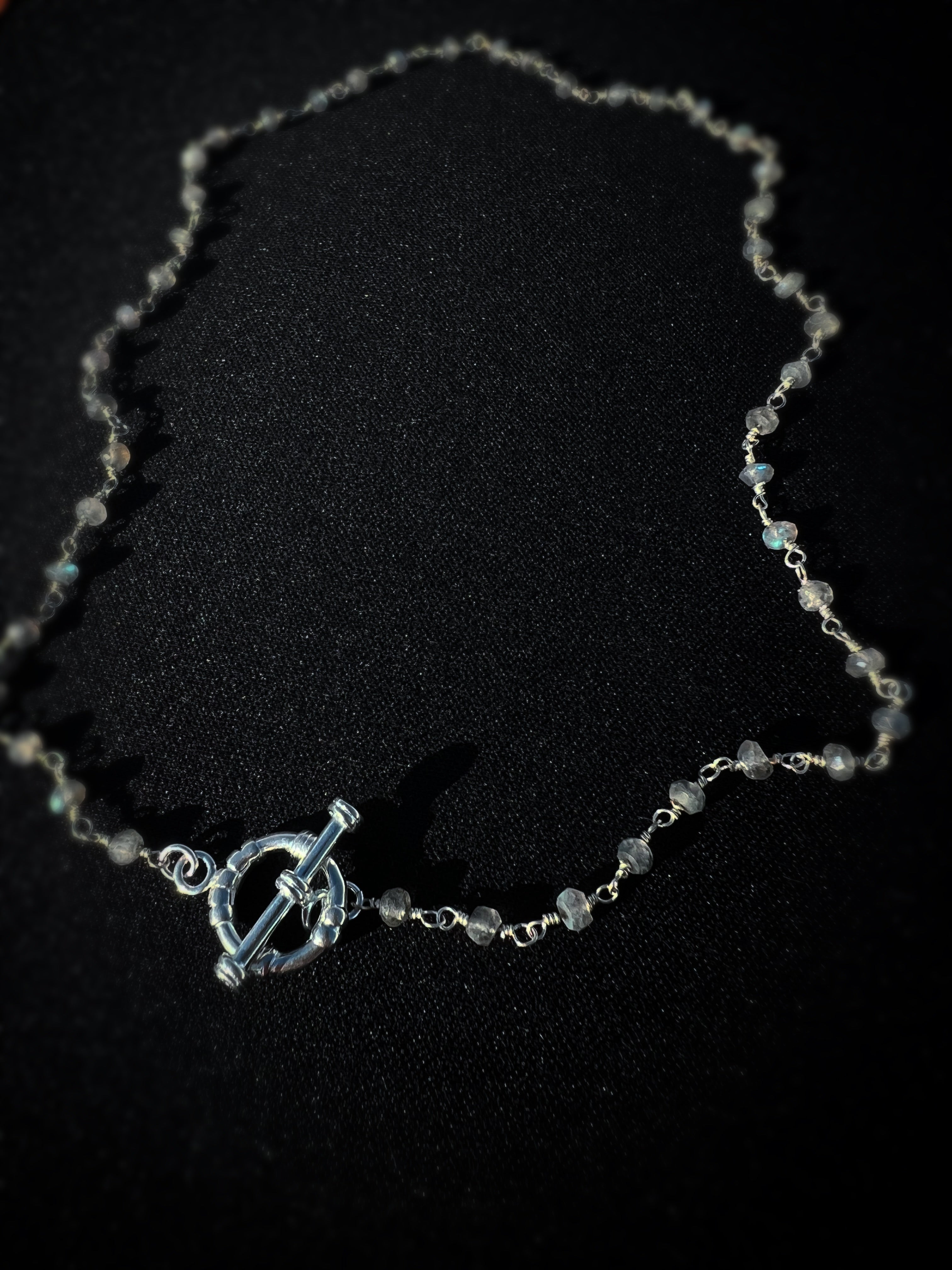 Linked Gemstone Chain Choker Necklace