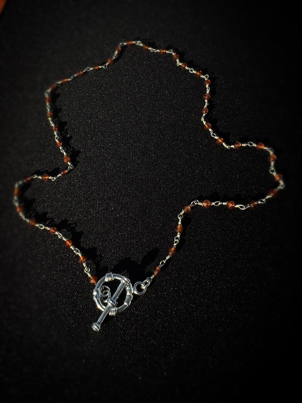 Linked Gemstone Chain Choker Necklace