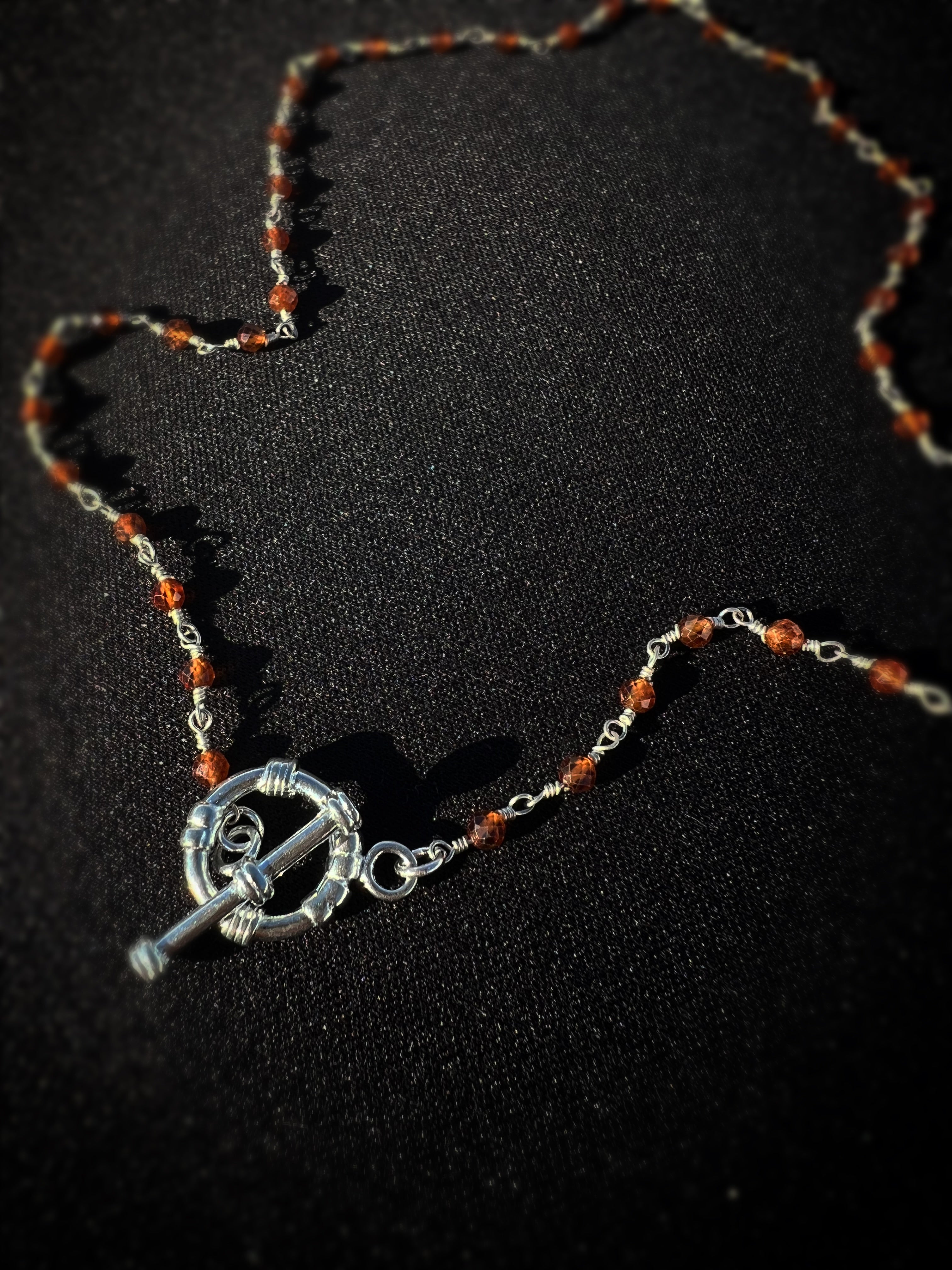 Linked Gemstone Chain Choker Necklace