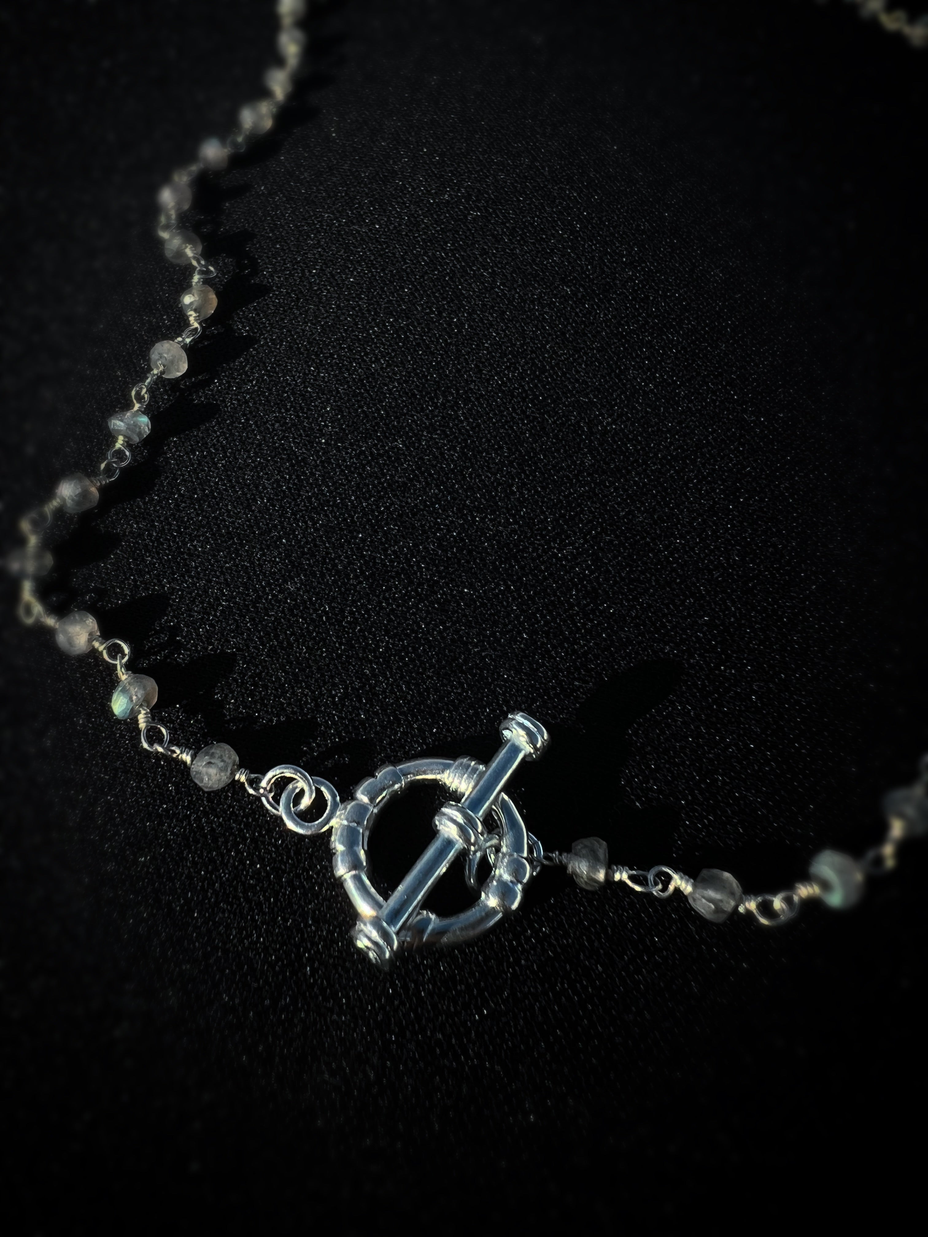 Linked Gemstone Chain Choker Necklace