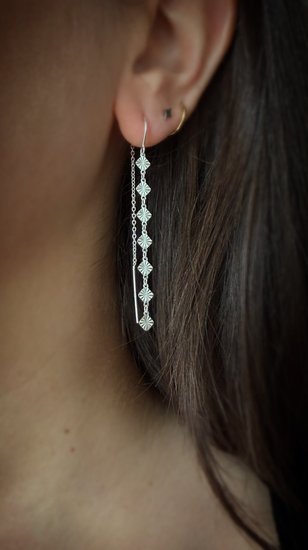 Starlight Thread Through Dangling Earrings