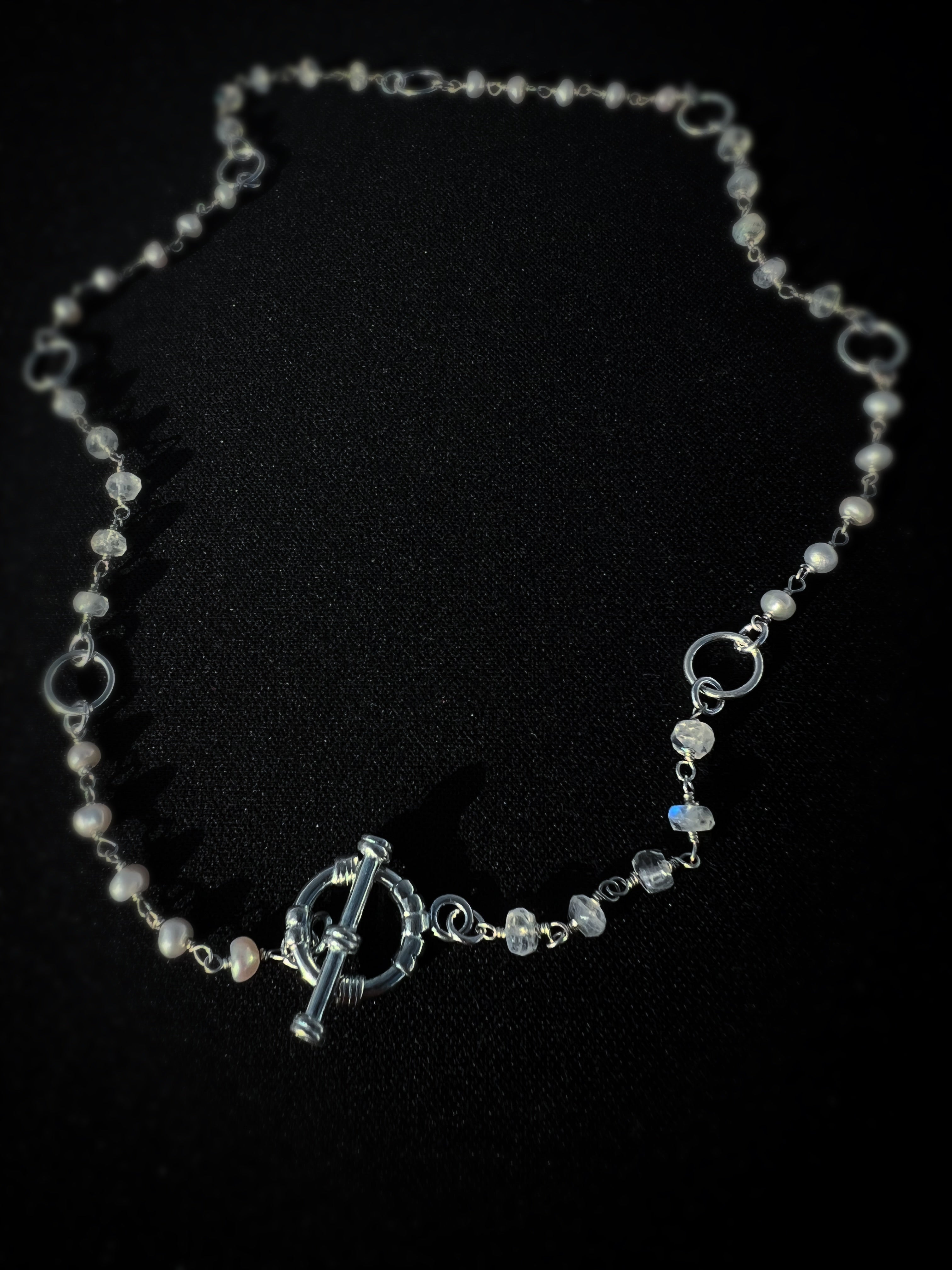 Linked Gemstone Chain Choker Necklace