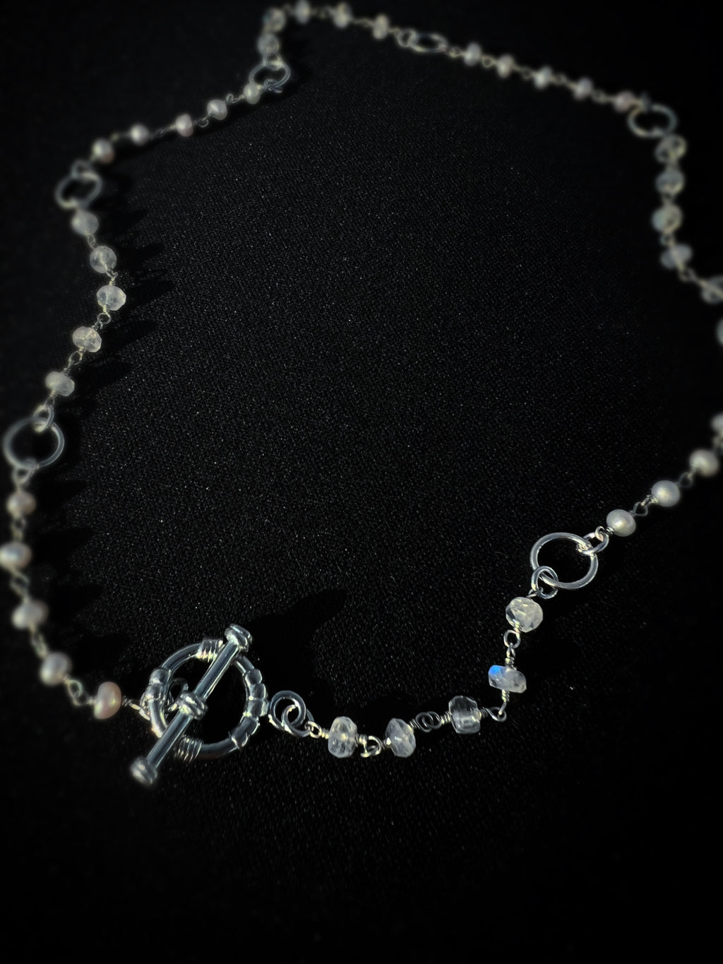 Linked Gemstone Chain Choker Necklace