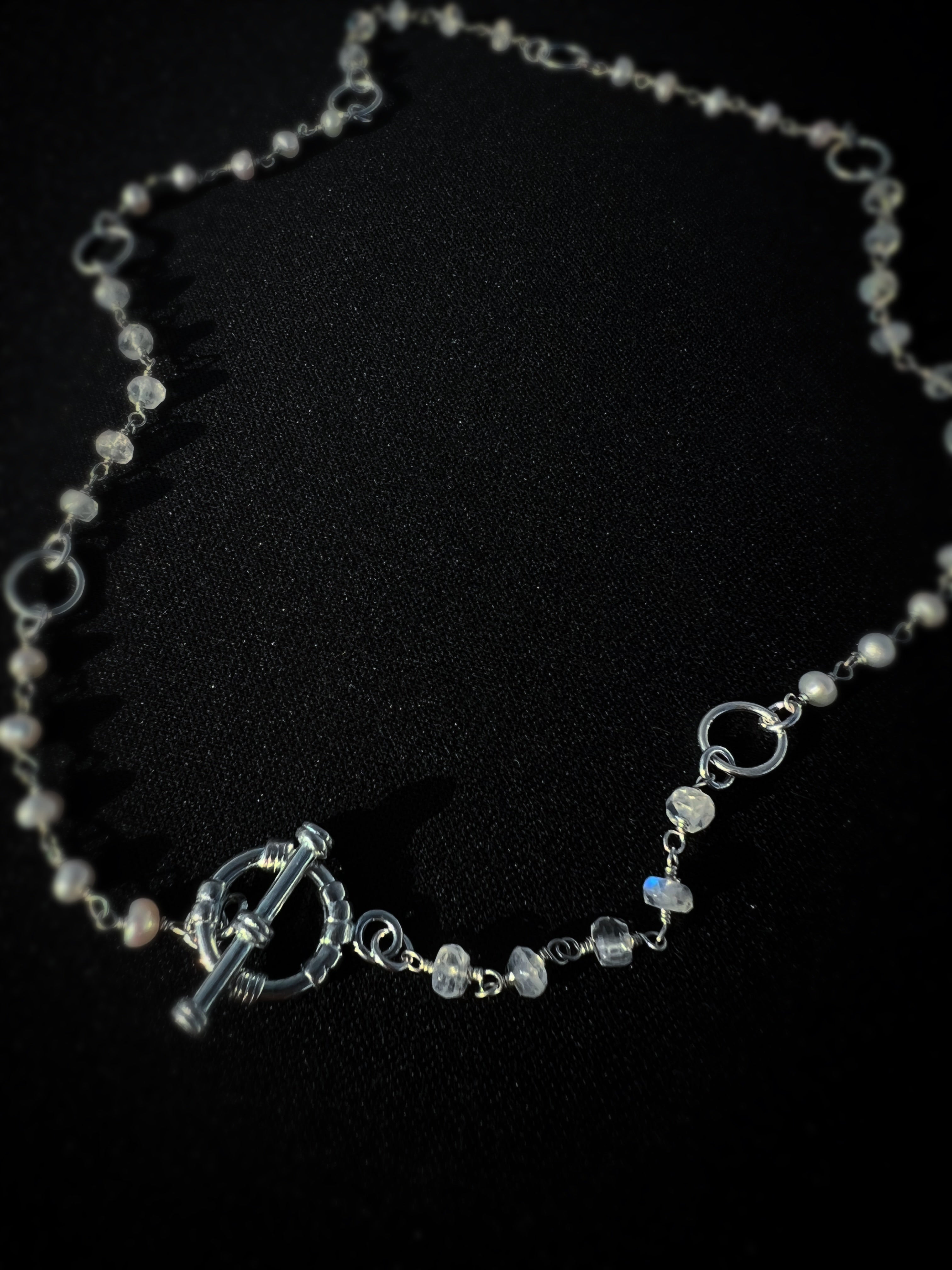 Linked Gemstone Chain Choker Necklace