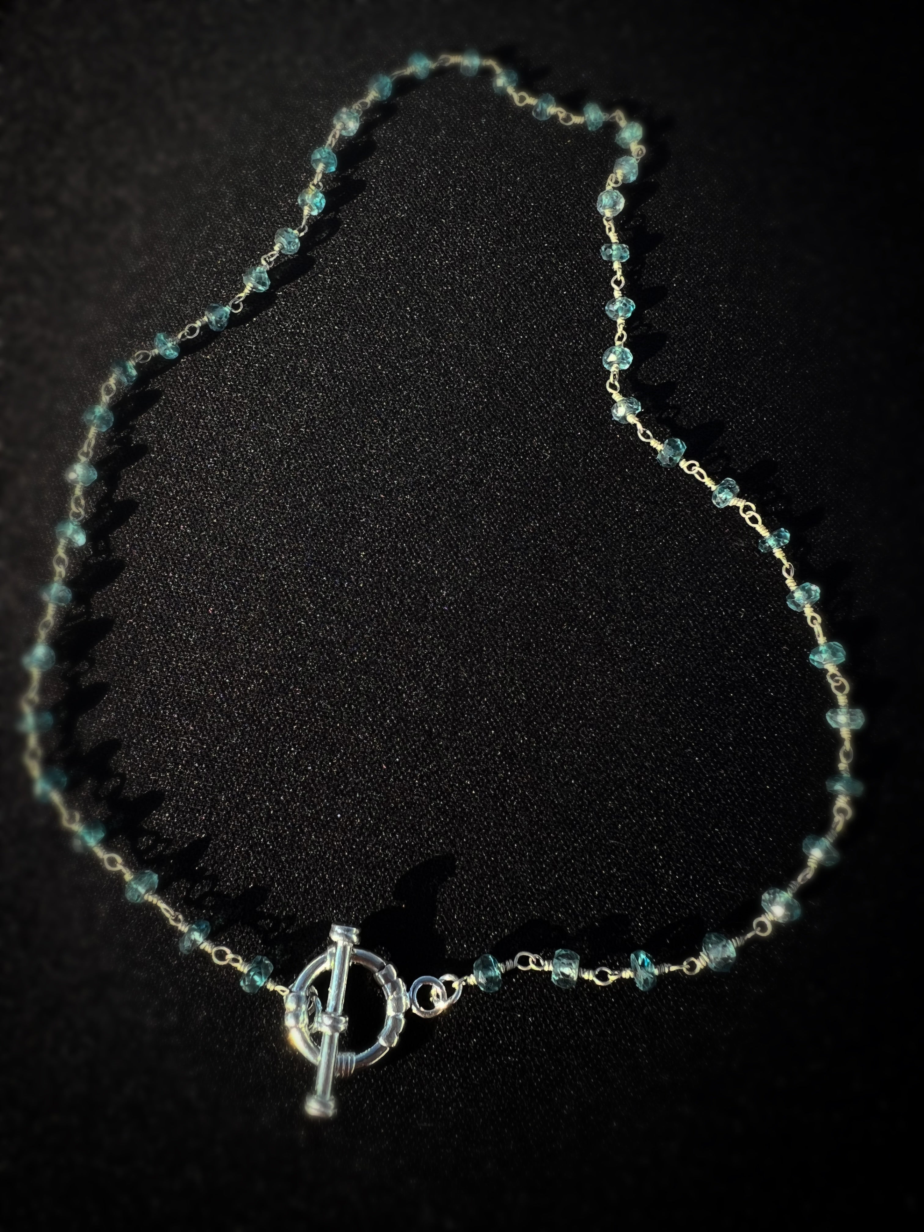 Linked Gemstone Chain Choker Necklace