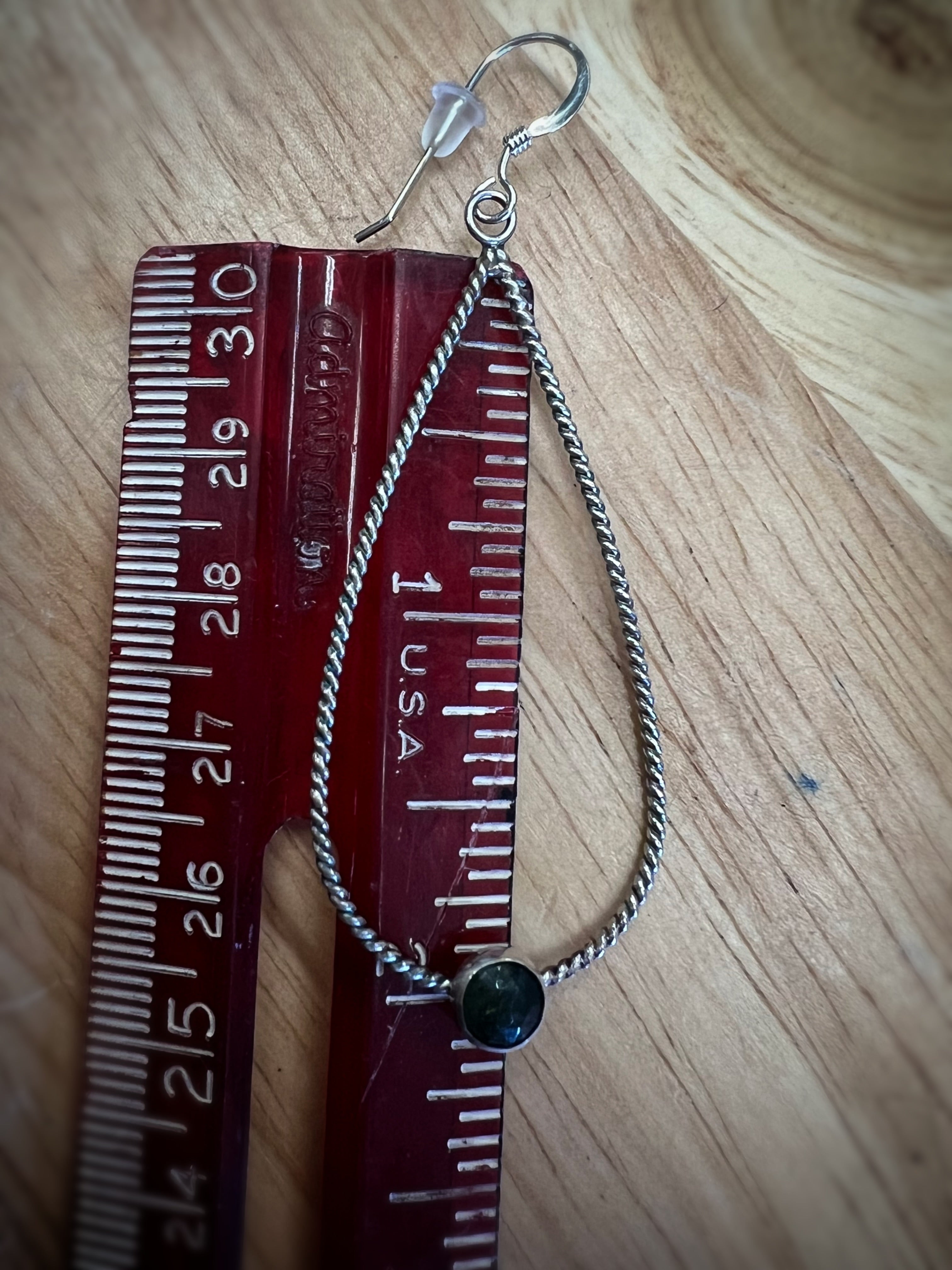 Moss Agate Teardrop Dangling Earrings