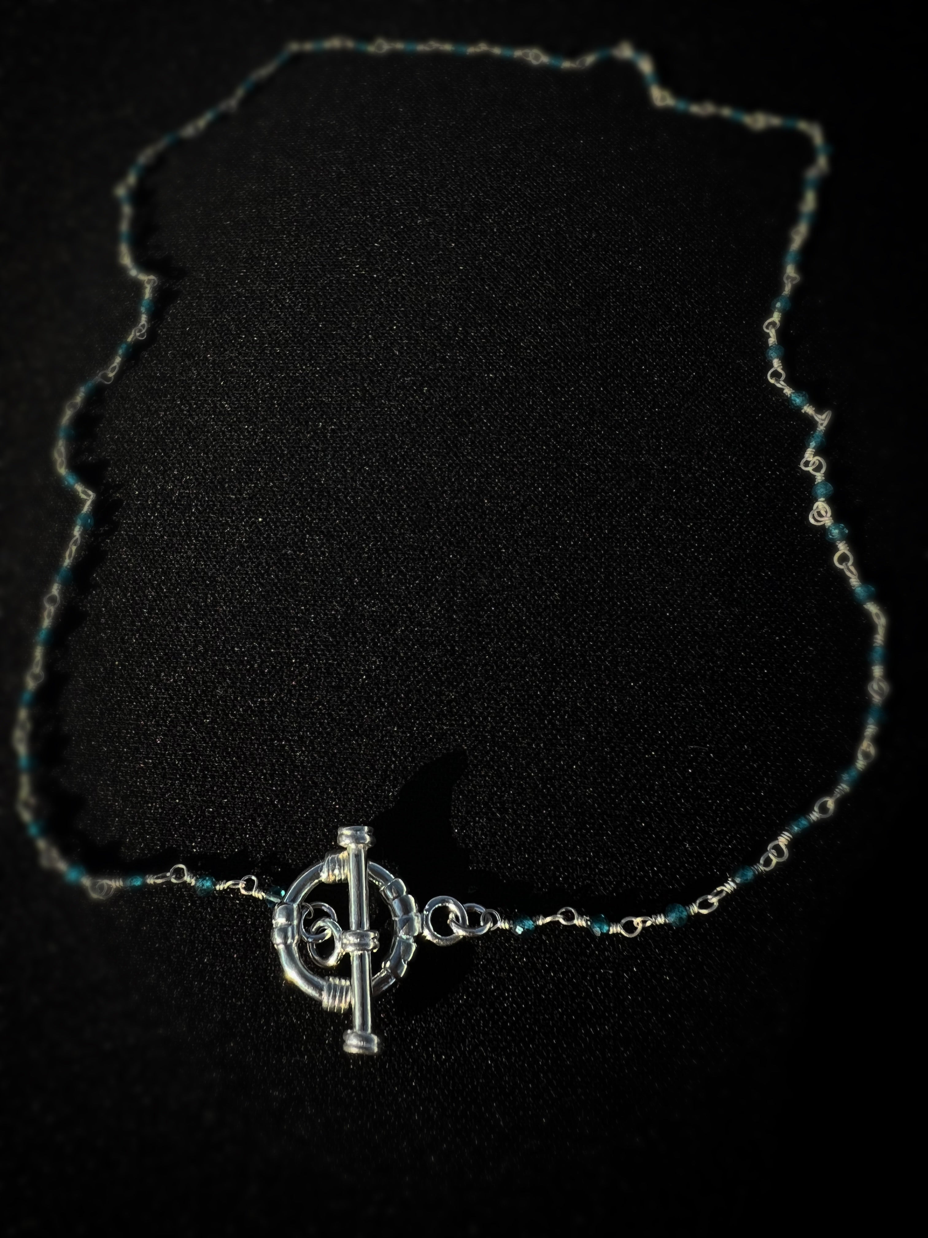 Linked Gemstone Chain Choker Necklace