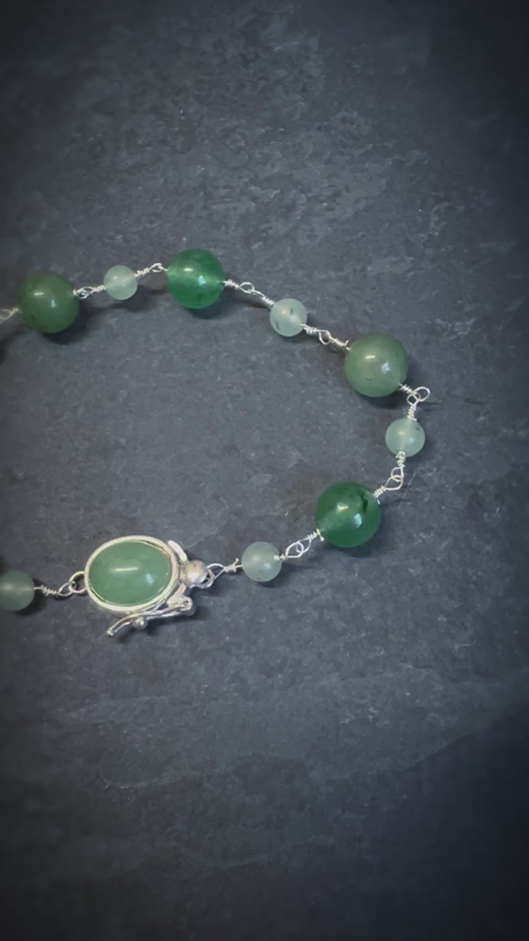 Jade Rosary Chain Bracelet with Box Clasp