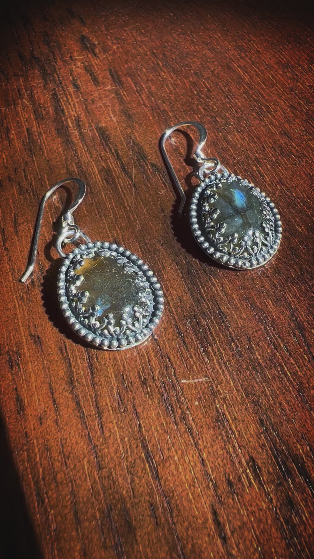 Gothic Twilight Labradorite Dangling Earrings