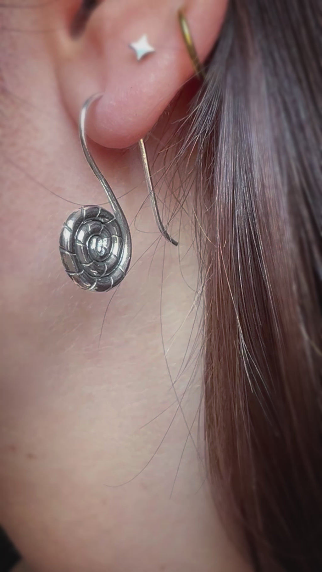 Snail Spiral Dangling Earrings