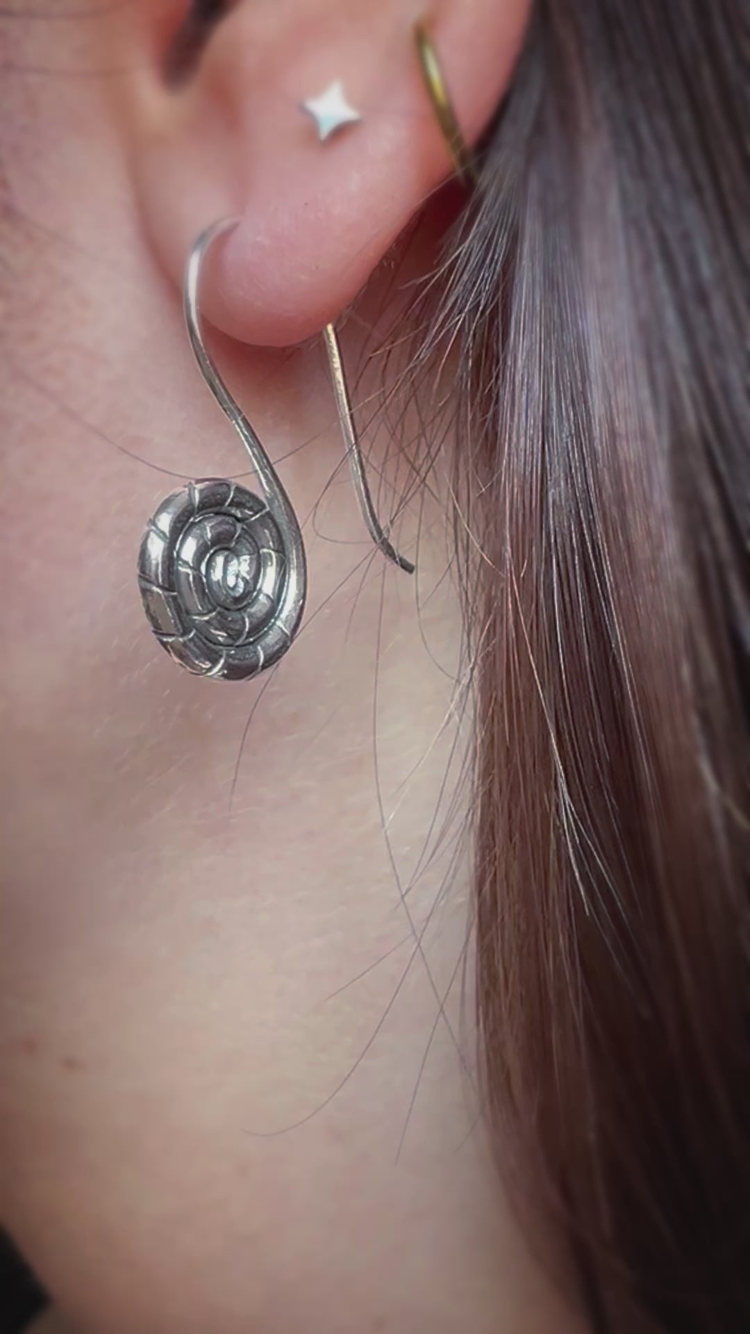 Snail Spiral Dangling Earrings