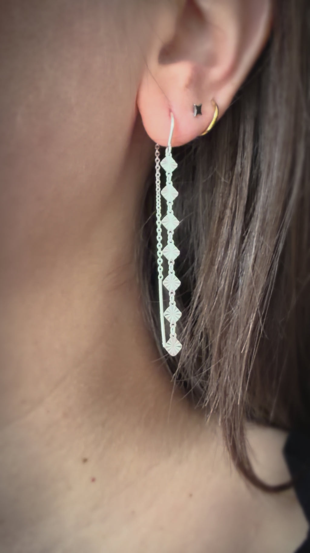 Starlight Thread Through Dangling Earrings
