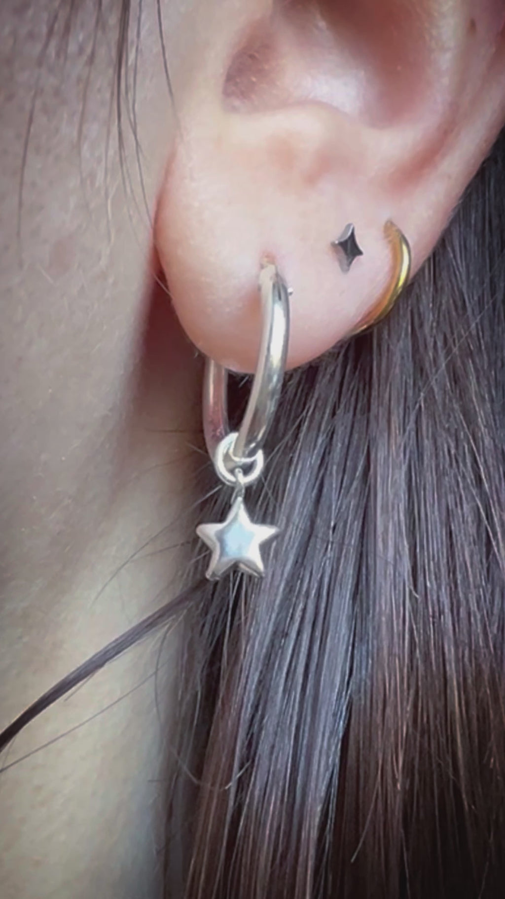 Celestial Moon & Star Hoop Earrings