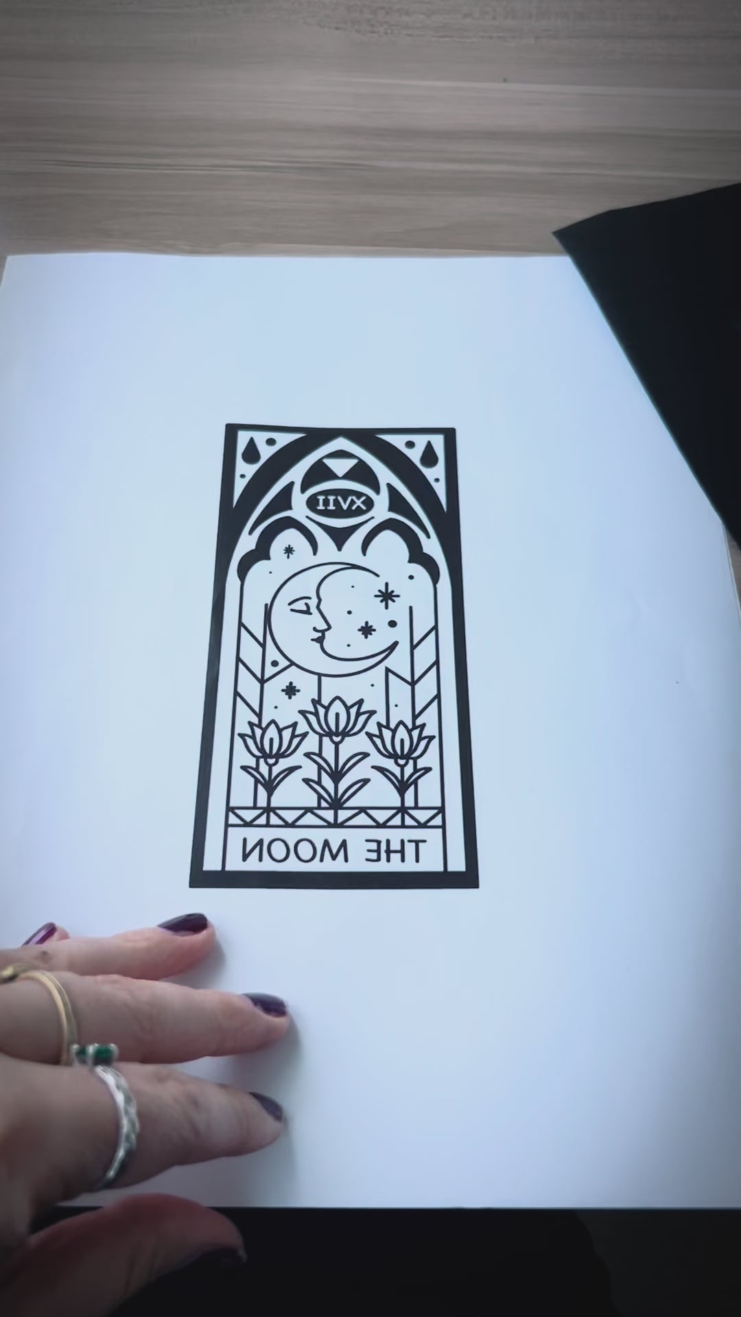 Celestial Tarot Lino Cut Print