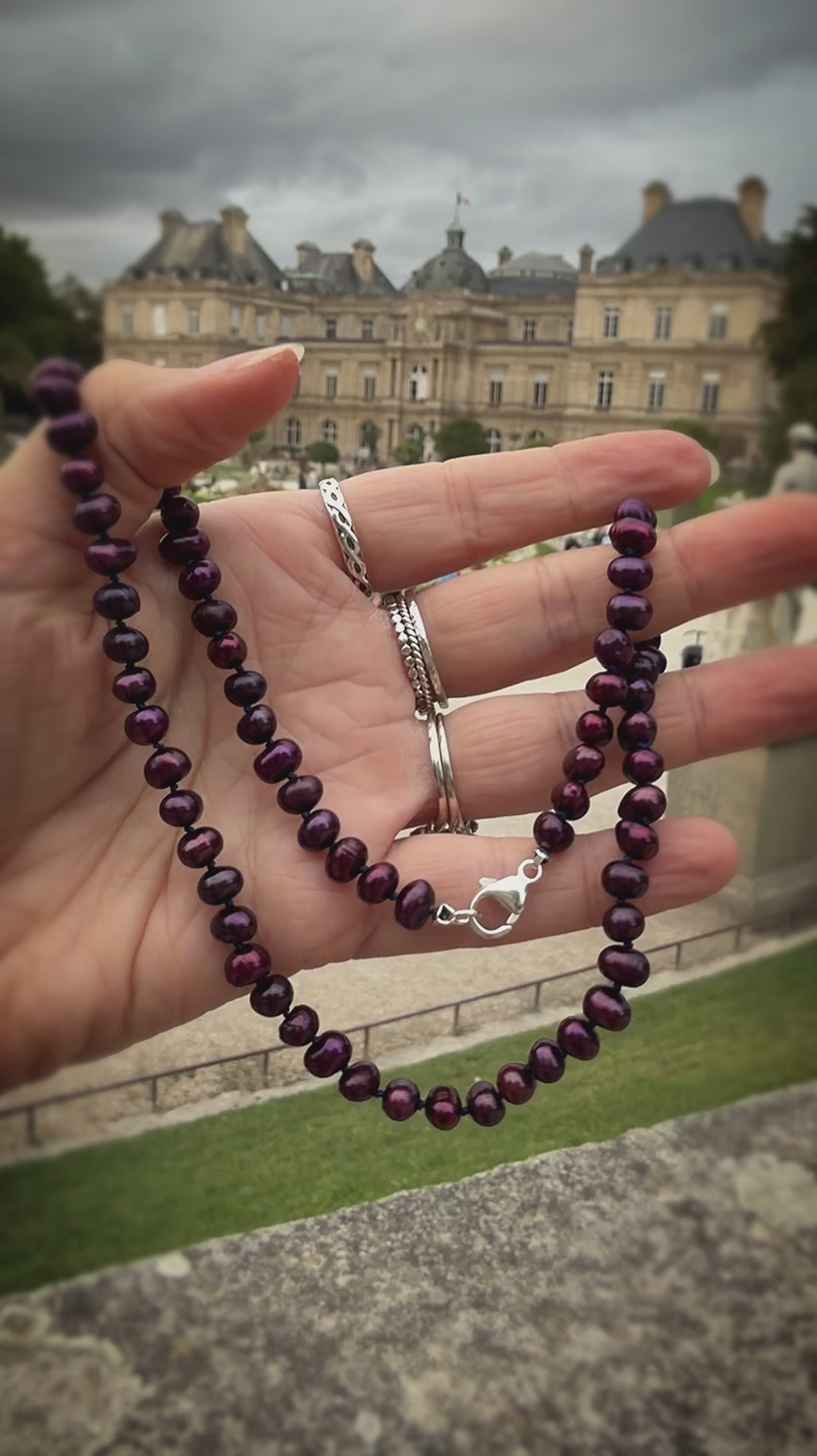 Red Wine Pearl Necklace